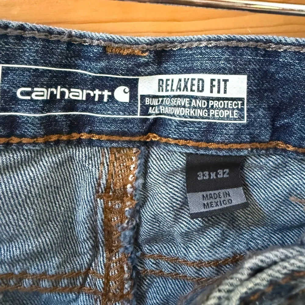 Carhartt Men's Blue Jeans RELAXED STRAIGHT JEAN cotton
